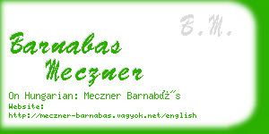 barnabas meczner business card